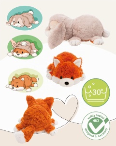 Jucarie Plush 2in1 NICI Hase si Fuchs 25cm - Portocalie, Moale, Transformabila - Img 3