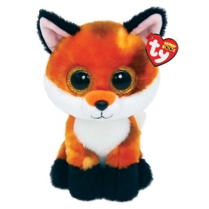 Jucarie Plush Ty Meadow Fox, Beanie Baby, Culoare Multicolora, Design Cu Glubschaugen
