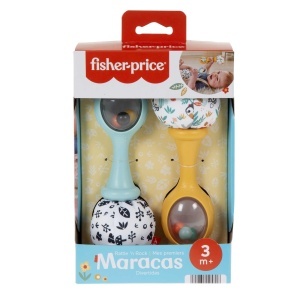 Jucarie Rassel Fisher-Price pentru bebelusi, set 2 bucati, culori vibrante - Img 6