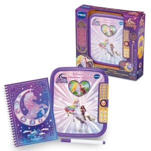 Jurnal Magic VTech Unicorn Academy cu 5 Moduri de Joaca, Personalizabil, pentru Copii 5-12 Ani