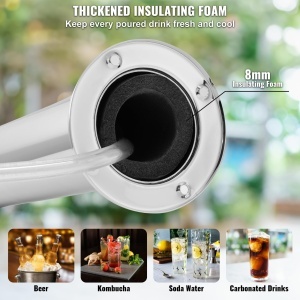 Kegerator VEVOR TJZQBFPQGZ-S-EU Turn de Bere din Otel Inoxidabil Sistem S-Cuplaj Regulator W218 - Img 3