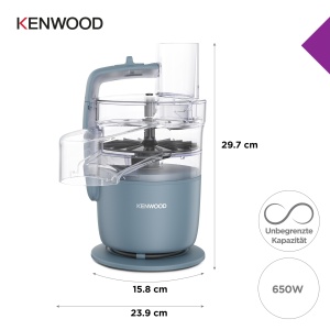 Kenwood MultiPro Go FDP22130GY robot de bucatarie compact de numai 30 cm inaltime pentru feliere razuire piure si framantare aluat servire expres reci - Img 3