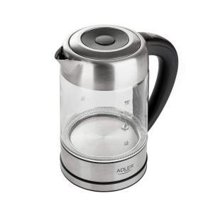 Kettle electric Adler AD 1247, 1,7L, 2200W, din inox si sticla, cu selectie temperatura - Img 2