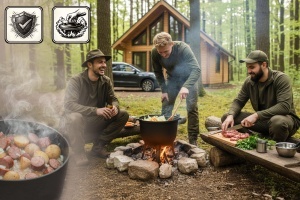 Kettle Gusseisen Berdsen 11L - Negru, cu 3 picioare si carte de retete - Img 7