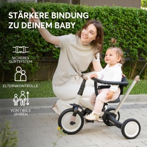 KikkaBoo FLIP Tricicleta 5-in-1 pentru copii Gri ajustabila - Img 7