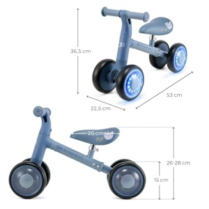 Kinderkraft Cutie Flash Bicicleta Fara Pedale Albastra Roti LED Siguranta Sporita - Img 10