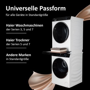 Kit de conectare Haier pentru spalator si uscator, negru, cu suport extensibil - Img 7