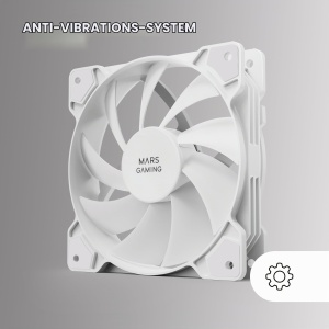 Kit de racire cu ventilatoare Mars Gaming MF-PWMX2, 2 ventilatoare de 120mm, alb - Img 4