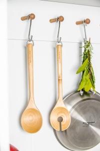 KitchenAid Set Tacamuri Salata Birkenholz Cu Carlig Inox - Img 6