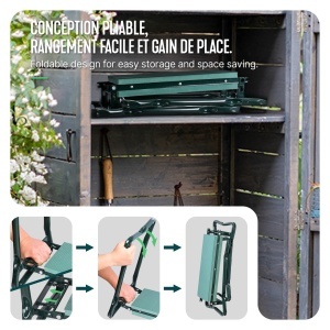 Kniebank VOUNOT 2in1 pentru gradinarit, verde, 150 kg - Img 6