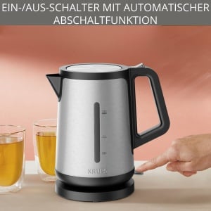 Krups BW442D Linie de control pentru ceainic premium | Deschidere automata a capacului | 1,7 L | 2.400 W | Otel inoxidabil / Negru - Img 2