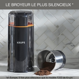 Krups GX3328 Rasnita electrica de cafea si condimente Silent Vortex | Rasnita 3 in 1 pentru boabe de cafea, condimente, ierburi | super silentios | Se poate folosi in masina de spalat vase | Bol de macinat detasabil + capac | Negru - Img 5