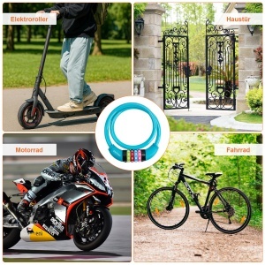 Lacat pentru bicicleta pentru copii GRIFEMA GA1205-1, 4 cifre, 10000 combinatii, diverse culori - Img 6