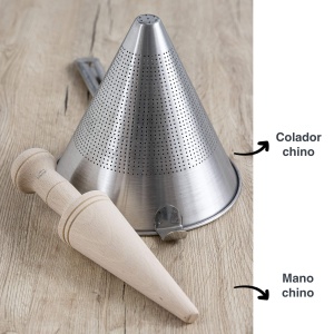 Lacor 60300 Utensil din lemn natural pentru strecurare 235 cm forma conica - Img 4