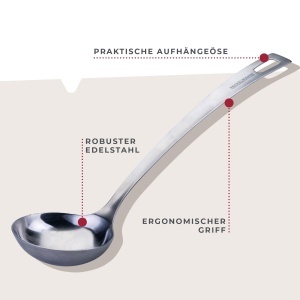 Ladita pentru sosuri Fackelmann Essential din inox, 30 cm, cu ochi de prindere - Img 2