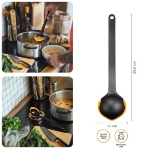 Ladle Fiskars Functional Form, 1 dl, NegruPortocaliu, Design Ergonomic - Img 2