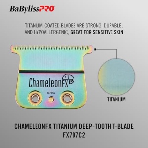 Lama de schimb BabylissPRO FX707C2 Chameleon FX Titanium pentru trimmer - Img 3