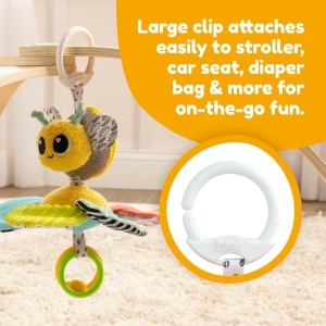 Lamaze Jucarie Clip-on pentru Carucior si Scaun Auto - Buzzy the Bee - Dezvoltare Senzoriala - Img 5