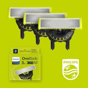Lame Philips OneBlade 360 - 3x 360 lame de schimb, tundere si barbierit pe fata si corp, QP430/60 - Img 3
