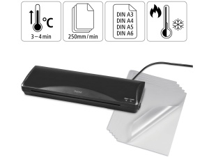 Laminator la cald si la rece Hama cu folii de laminare A3 laminator pentru laminare la rece si laminare la cald incalzire rapida acasa birou scoala bu - Img 2