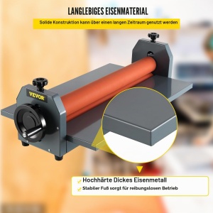 Laminator manual VEVOR 750 mm, constructie metalica, roluri din cauciuc - Img 4