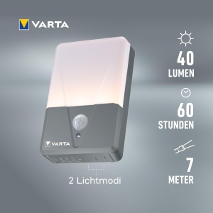 Lampa cu senzor de miscare VARTA, 2 bucati, alimentare cu baterii, IP44, alba - Img 9