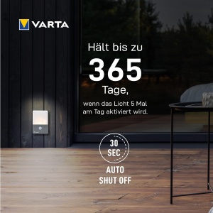 Lampa cu senzor de miscare Varta, LED, inclusiv 3x AAA baterii, rezistenta la apa - Img 3