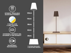 Lampa de birou Beper P201UTP405, 2.5W, USB reincarcabila, 3 culori, Corten - Img 2
