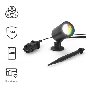 Lampa de gradina Hama, LED cu suport de pamant, IP65, neagra, dimabila - Img 2
