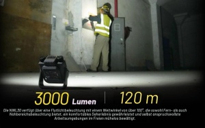 Lampa de lucru Nitecore NWL30, 3000 Lumen, 18000mAh, USB-C, IP66 - Img 2