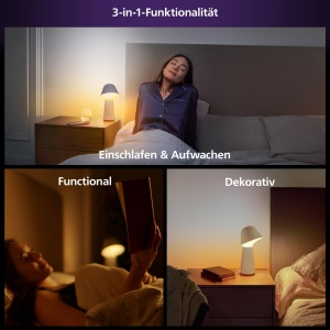 Lampa de masa inteligenta Philips Hue Twilight pentru somn si trezire, lumina alba si colorata, compatibila Bluetooth, control vocal cu Alexa, Apple Home si Google Assistant, alb - Img 5