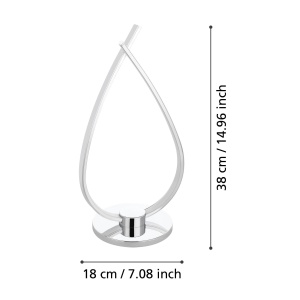 Lampa de masa LED Eglo Roncade, crom, 14W, 1200 lumeni, cu intrerupator - Img 3