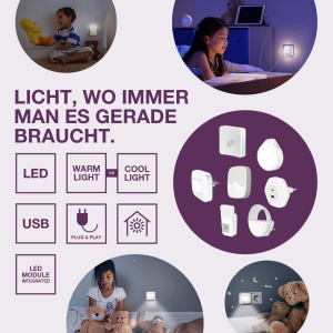 Lampa de noapte Osram Lunetta, cu senzor de miscare, 0.7W, alba - Img 6