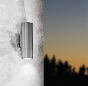 Lampa de perete exterior LED Eglo Riga, 2 fasii luminoase, IP44, otel galvanizat, argintiu - Img 3