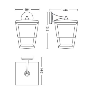 Lampa de perete Philips Hue Econic, neagra, 1040lm, dimabila, pentru exterior - Img 6