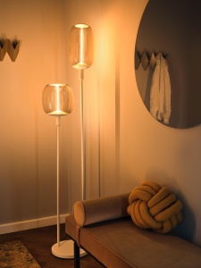Lampa de Podea LEDVANCE cu 2 E27, inaltime 78cm si 110cm, Bej - Img 2