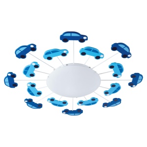 Lampa de tavan EGLO Viki 1, design auto, albastra, E27, 63 cm