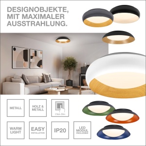Lampa LED cu inel metalic LEDVANCE ORBIS Livia, 16W, 1000lm, negru-alb - Img 3