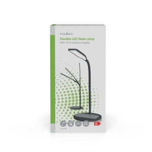 Lampa LED de birou NEDIS cu incarcator wireless, 15W, dimabila, neagra - Img 2