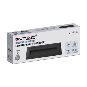 Lampa LED de exterior VT-1162, 3W, 3000K, negru, forma dreptunghiulara - Img 2