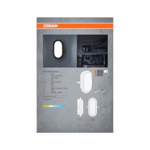 Lampa LED de perete Osram 11W, 840 lm, IP54, neagra - Img 4
