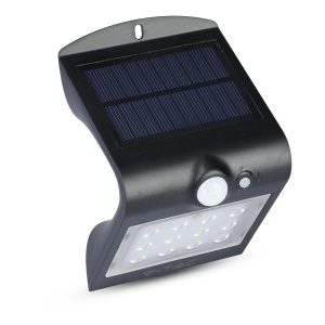 Lampa LED de perete V-TAC VT-767-2, 1,5 W, cu solarpanel, neagra