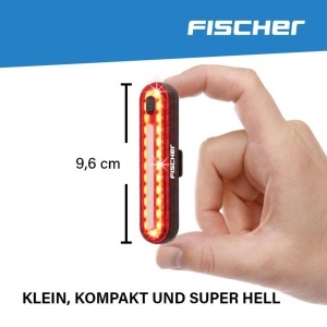 Lampa LED pentru bicicleta FISCHER cu 50 LED-uri, reincarcabila, IPX4, neagra - Img 5