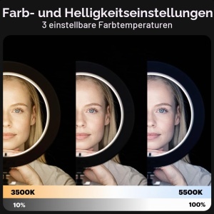 Lampa LED pentru Selfie KODAK cu Stativ, 1600 Lumen, Reglare Intensitate si Temperatura Culoare - Img 5