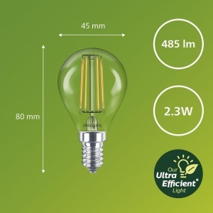 Lampa LED Philips E14, 4000K, 5W, Dimabila, Forma Tropfen - Img 3