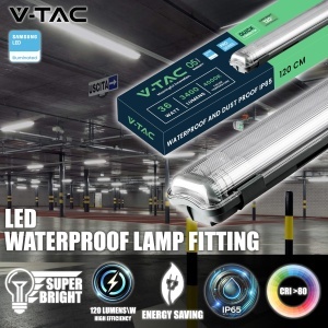 Lampa LED V-TAC 120 CM 36W IP65 cu Chip Samsung, 3400 Lumen, Neutral Alb 4000K - Img 2