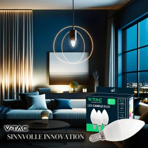 Lampa LED V-TAC E14 4,5W (echivalent 40W) - 470 Lumen, Lumina Rece 6500K - Img 4