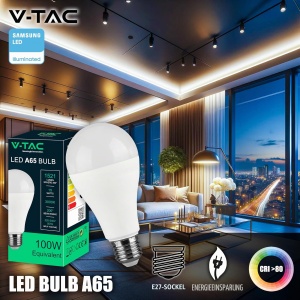 Lampa LED V-TAC E27 15W, 3 bucati, lumina calda 3000K, echivalent 100W - Img 2