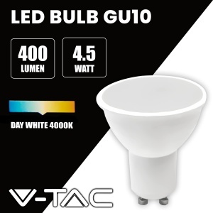Lampa LED V-TAC GU10 4,5W (35W echivalent) 400 Lumen 4000K Alb Natural - Set 10 buc - Img 3