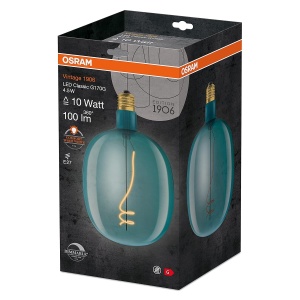 Lampa LED Vintage Osram 1906, 4.5W, 100lm, forma ballon, sticla albastra - Img 6